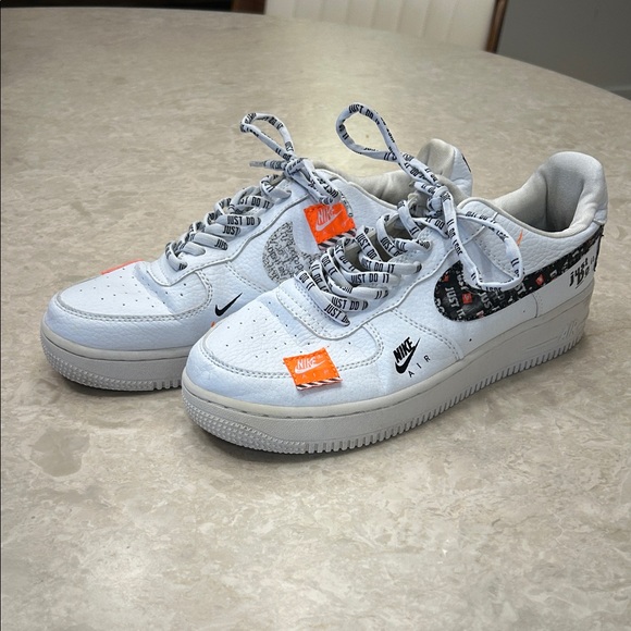 Nike Shoes - Nike Air White and Orange Patterned Sneakers